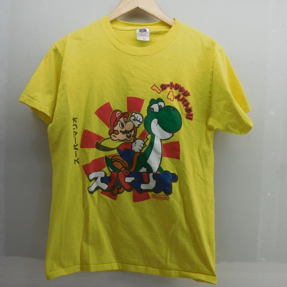 Nintendo Super Mario Yoshi T-Shirt Yellow Japanese Graphic 2009 Mens Medium